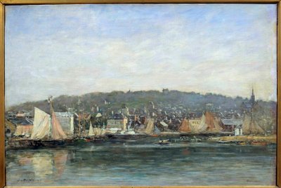 Vista do porto de Trouville Pintura de Eugene Louis Boudin de Eugene Louis Boudin