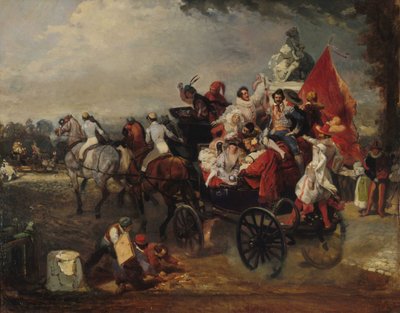 Cena de carnaval, Place de la Concorde, 1834. de Eugene Louis Lami