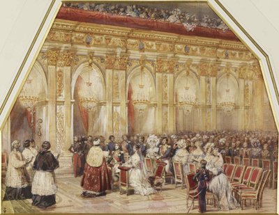 Casamento do príncipe Ferdinand Philippe dOrleans e da duquesa Helene de Mecklenburg-Schwerin, 1837. de Eugene Louis Lami