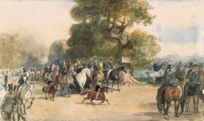 Cena no Hyde Park, década de 1850. de Eugene Louis Lami