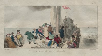 Lembranças de Londres: Travessia no Packet Boat de Eugene Louis Lami