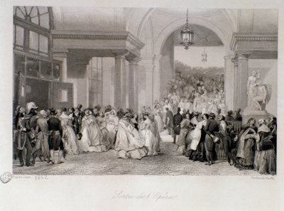 O público tem o lançamento da Ópera em Paris. Gravura de Eugene Louis Lami (1800-1890) 1842 Coleção particular de Eugene Louis Lami