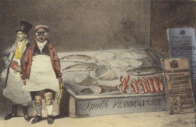 Um comerciante de peixe de Eugene Louis after Lami