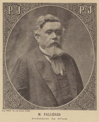 Armand Fallieres, presidente do Senado francês de Eugene Pirou