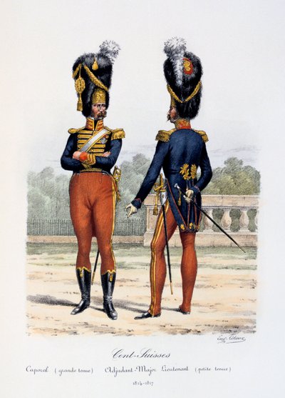 Cent-Suisses, Equipamento grande corporal, Equipamento pequeno tenente-adjunto, 1814-17 de Eugene Titeux