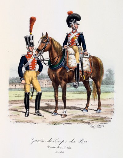 Guarda-costas do rei, trem de artilharia, 1814-15 de Eugene Titeux