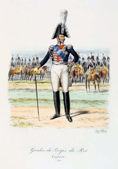 Guarda-costas do rei, capitão, 1814 de Eugene Titeux