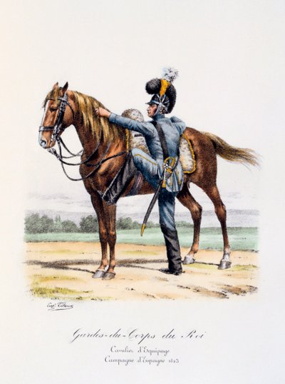 Guarda-costas do rei, cavaleiro da tripulação, campanha espanhola, 1823 de Eugene Titeux