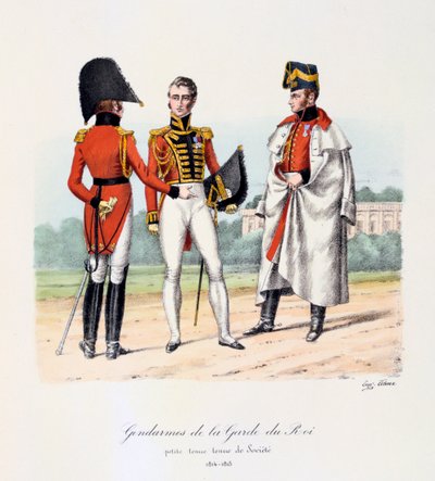 Gendarmes da guarda do rei, Petite Tenue e Tenue de Socièté, 1814-15 de Eugene Titeux