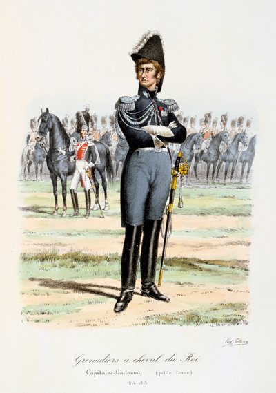 Granadeiros à Cheval du Roi, capitão-tenente 1814-15 de Eugene Titeux