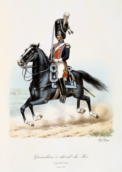 Granadeiros do cavalo do rei, grande vestuário, 1814-15 de Eugene Titeux