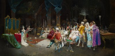O mágico no Palácio - Lucas Villaamil, Eugenio (1858-1919) - 1894 - Óleo sobre tela - 55x110 - Museo Carmen Thyssen, Málaga de Eugenio Lucas Villaamil