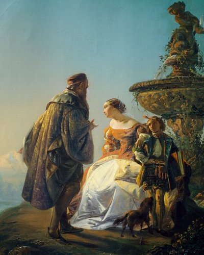 Retrato de Ticiano e Irene da Spilimbergo, de Eugenio Moretti Larese (1822-1874) de Eugenio Moretti Larese