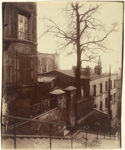 Escadaria, Montmartre, 1921. de Eugène Atget