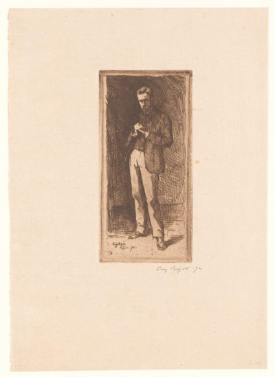 Auto-retrato de Eugène Bejot (signed by artist)