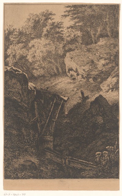 Paisagem com sistema de irrigação de madeira de Eugène Bléry (possibly)