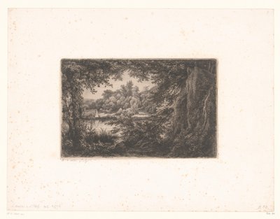 Gezicht op een meer vanaf de bosrand
O Moinho da Lagoa em Senlisse
Álbum de seis peças gravadas na natureza perto de Dampierre por E. Bléry (título da série) de Eugène Bléry (signed by artist)