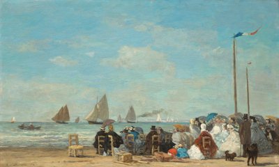 Cena da praia em Trouville de Eugène Boudin