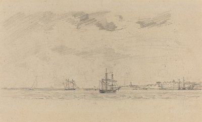 Paisagem Costeira com Frete de Eugène Boudin