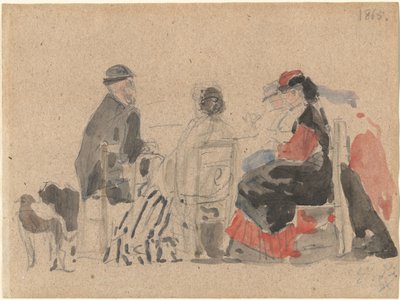 Conversa na praia de Eugène Boudin