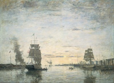 Entrada para o porto, Le Havre de Eugène Boudin