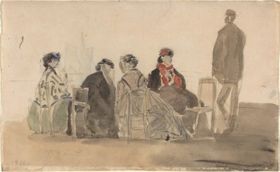 Quatro senhoras sentadas em Trouville de Eugène Boudin