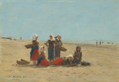 Mulheres na praia em Berck de Eugène Boudin