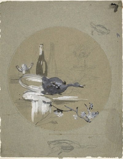 Design para um prato de porcelana de Eugène Carrière