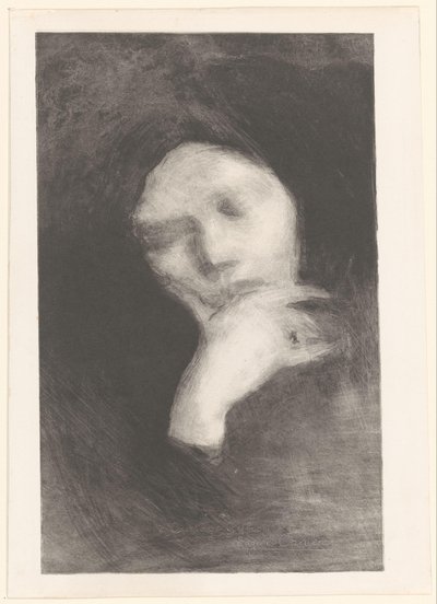 Rosto de uma mulher meditando de Eugène Carrière