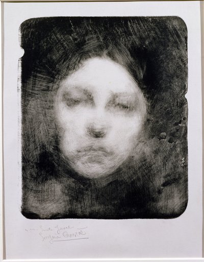 Cabeça de uma jovem garota, 1890 de Eugène Carrière