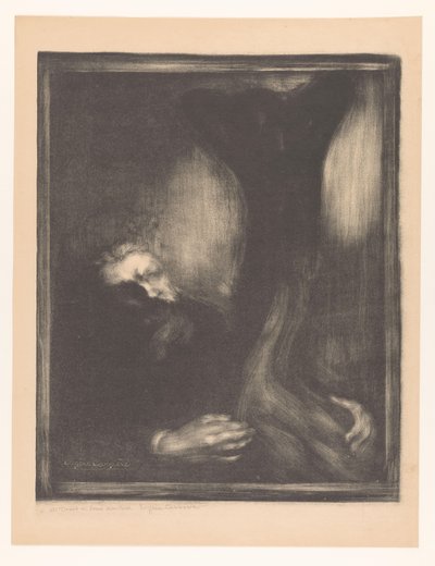 Retrato de Rodin com uma escultura Rodin escultor de Eugène Carrière