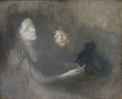 Mulher, com, um, chapéu de Eugène Carrière