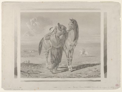 Um turco selando seu cavalo, 1824., 1824. de Eugène Delacroix