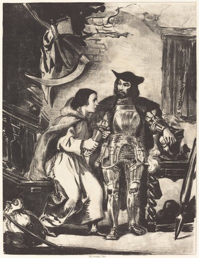 Irmão Martin com Goetz, 1836. de Eugène Delacroix