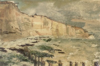 Os penhascos de giz em Dieppe Vistas dentro e ao redor de Dieppe, dos anos 1852-1855 (título da série) de Eugène Delacroix