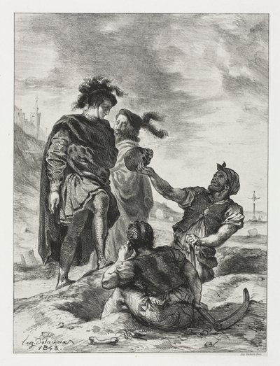 Hamlet: Hamlet e Horatio com os Coveiros de Eugène Delacroix