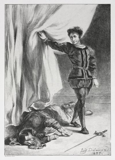 Hamlet: Hamlet e o cadáver de Polônio de Eugène Delacroix