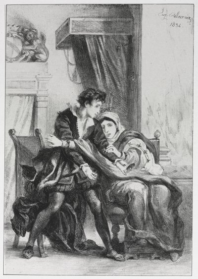 Hamlet: Hamlet e a Rainha de Eugène Delacroix