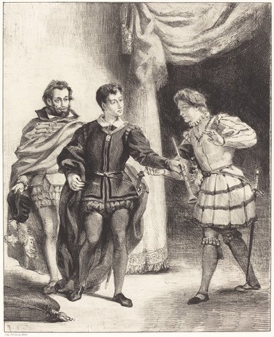 Hamlet e Guildenstern Act III, Cena II, 1834-1843. de Eugène Delacroix
