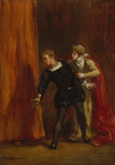 Hamlet e sua mãe, 1849. de Ferdinand Victor Eugene Delacroix