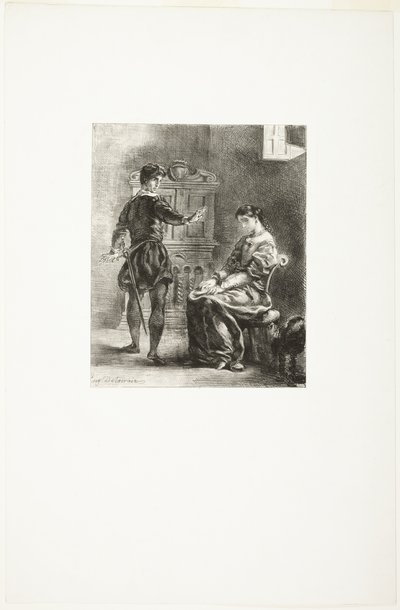 Hamlet e Ofélia de Eugène Delacroix