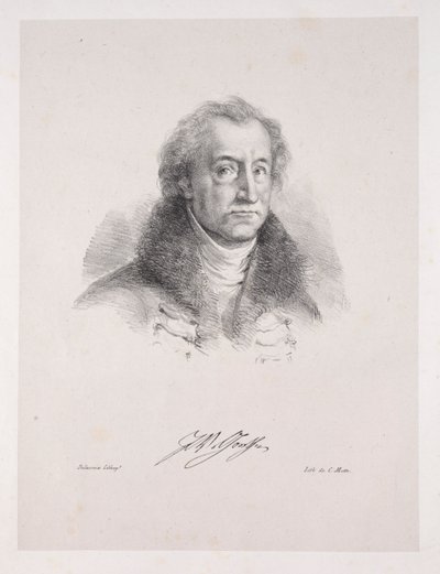 Ilustrações para Fausto: Frontispício - Retrato de Johann Wolfgang von Goethe de Eugène Delacroix