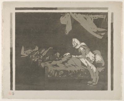 Interior de um Hospital Militar, 1828 ou anterior., 1828 ou anterior. de Eugène Delacroix