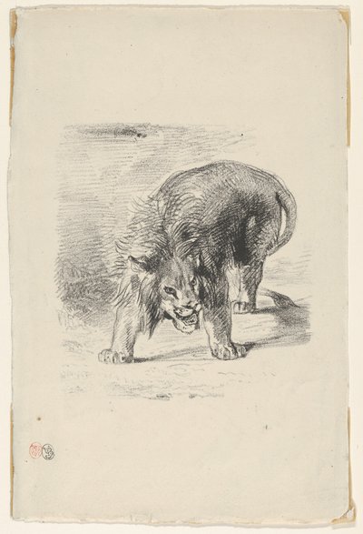 Leão em pé, 1833., 1833. de Eugène Delacroix