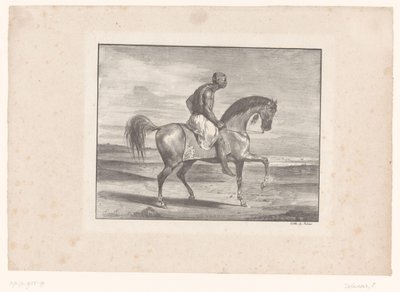 Homem a cavalo no deserto de Eugène Delacroix
