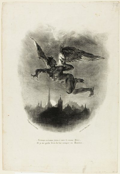 Mefistófeles voando de Eugène Delacroix