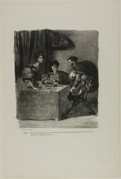 Mefistófeles visita Marta, de Fausto de Eugène Delacroix