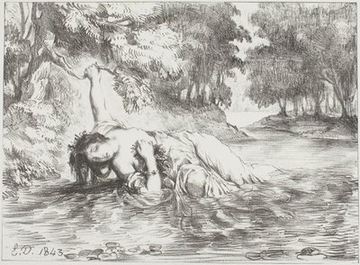 A morte de Ofélia de Eugène Delacroix