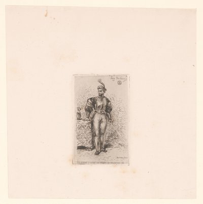 Soldaat conheceu zwaard
Um homem de armas no tempo de François I (título sobre o objecto) de Eugène Delacroix