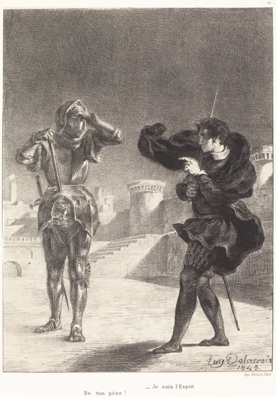 O Fantasma no Terraço (Ato I, Cena V) de Eugène Delacroix